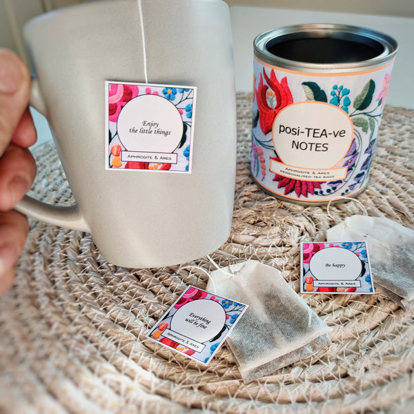 Posi-TEA-ve Notes Personalised Tea Bags - Aphrodite and Ares ethical store