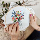 'Flowers In Vase' Make Your Own Embroidery Kit - Aphrodite and Ares ethical store