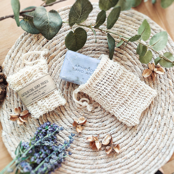 Sustainable Exfoliating Soap Pouch - Aphrodite and Ares ethical store