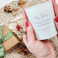 Thank You Teacher - Personalised Wooden Wick Soy Candle