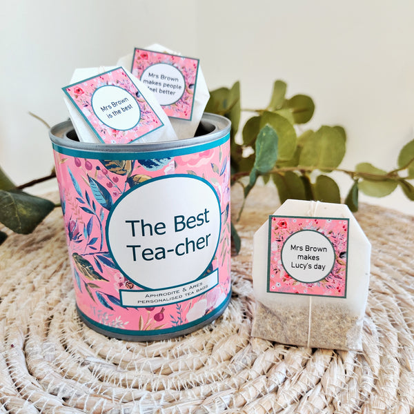 Personalised Best Teacher Tea In Keepsake Tin