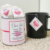 Valentines Tea Bags personalised with your own messages