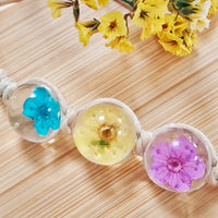 Spring Bouquet Bracelet - real flowers in glass beads