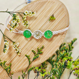 Make a wish - bracelet with real flowers in glass beads