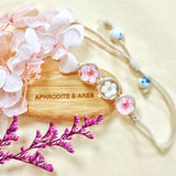 Romantic Pink Bracelet - real flowers in glass beads