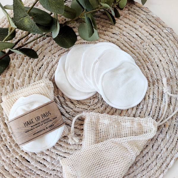 Eco-friendly reusable make-up pads in bamboo cotton - Aphrodite and Ares ethical store